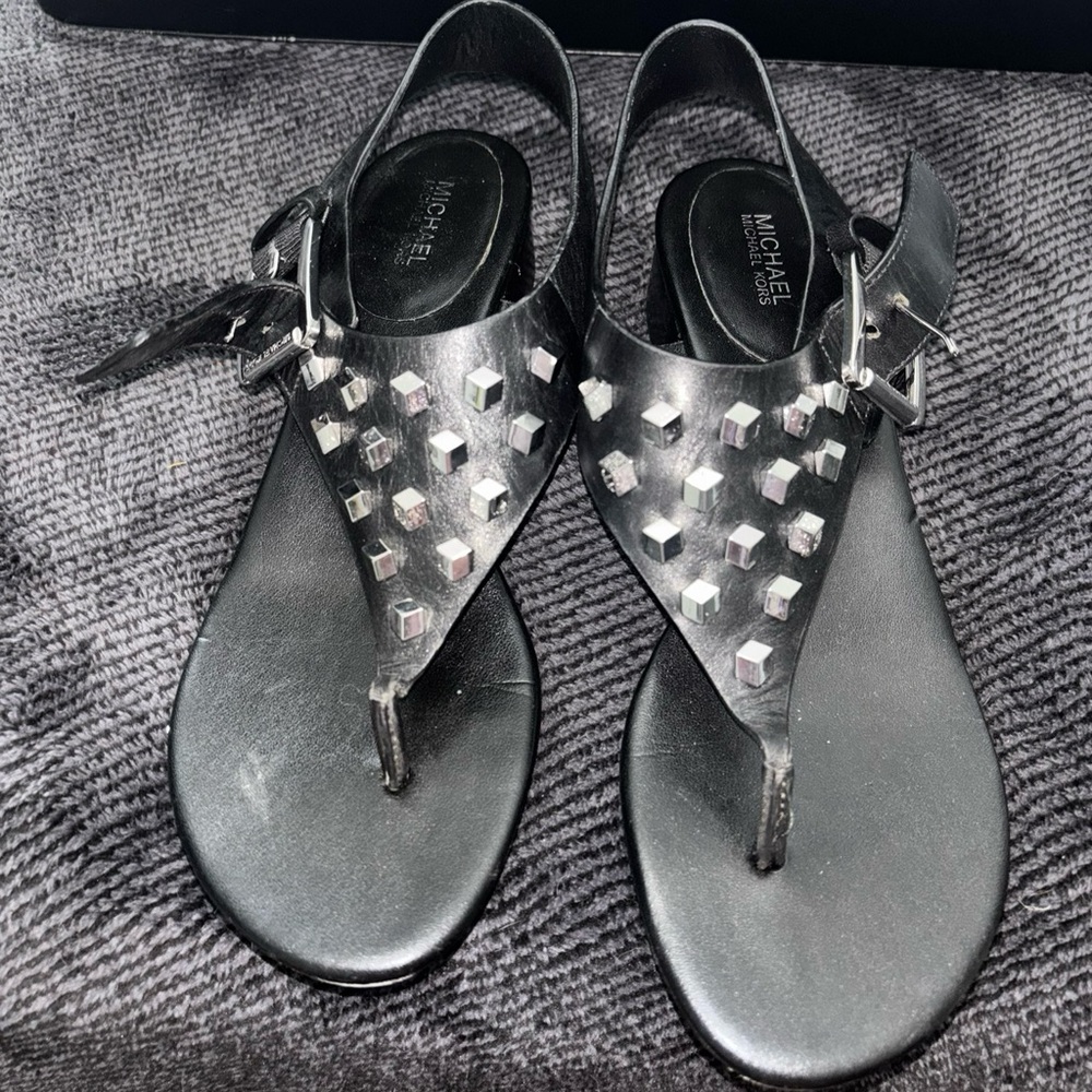 Michael Kors Black Studded Sandals